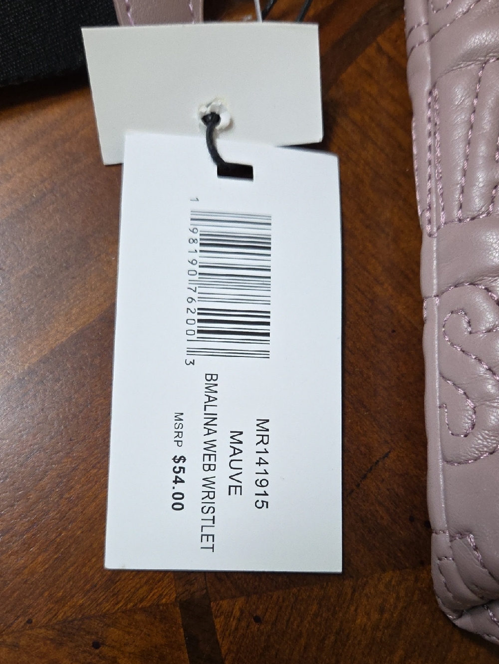 STEVE MADDEN NWT Mauve Clutch Purse Wristlet Bmalina Stitched With Gold Hardware - Picture 10 of 13